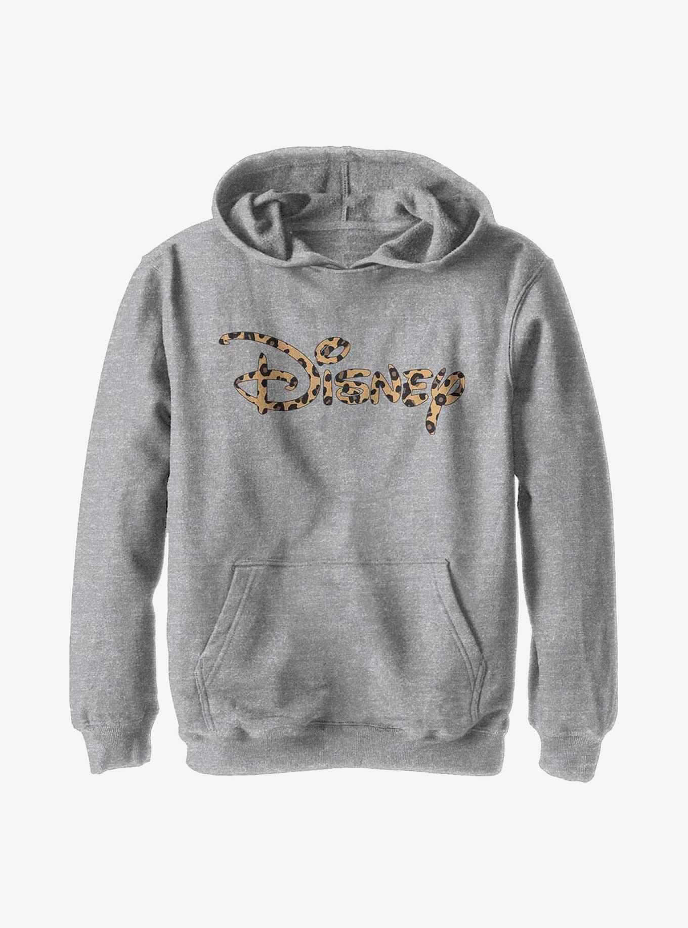 Disney Logo Leopard Fill Youth Hoodie, , hi-res