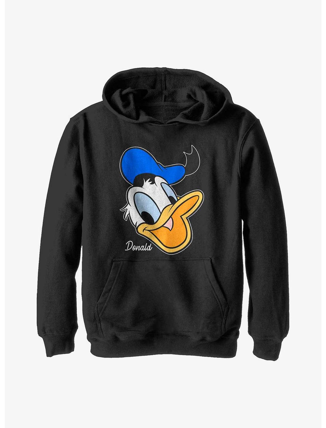 Disney Donald Duck Big Face Youth Hoodie, BLACK, hi-res