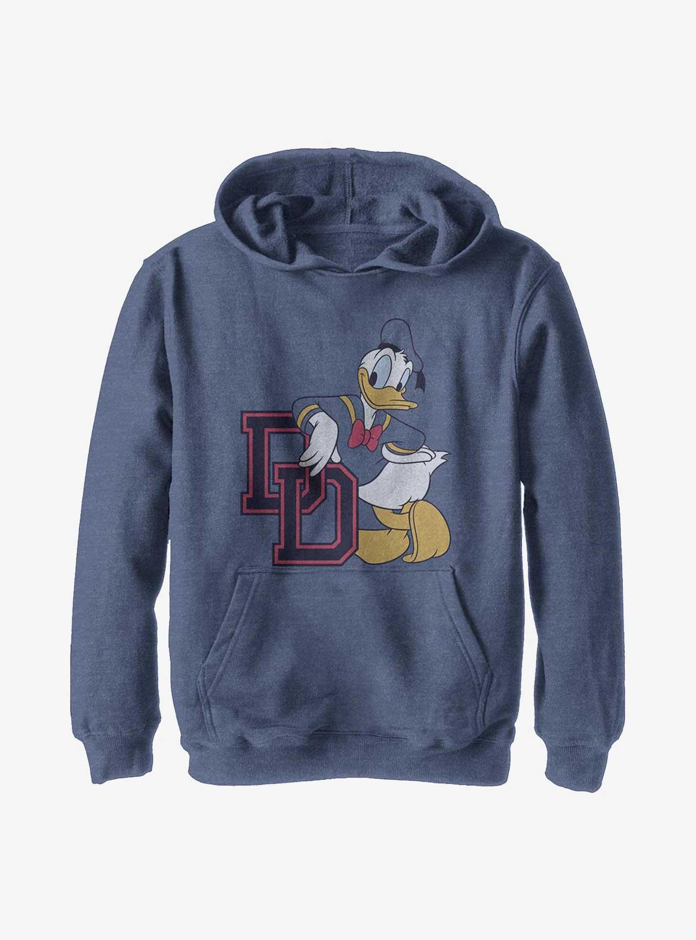 Disney Donald Duck College Dd Youth Hoodie, NAVY HTR, hi-res