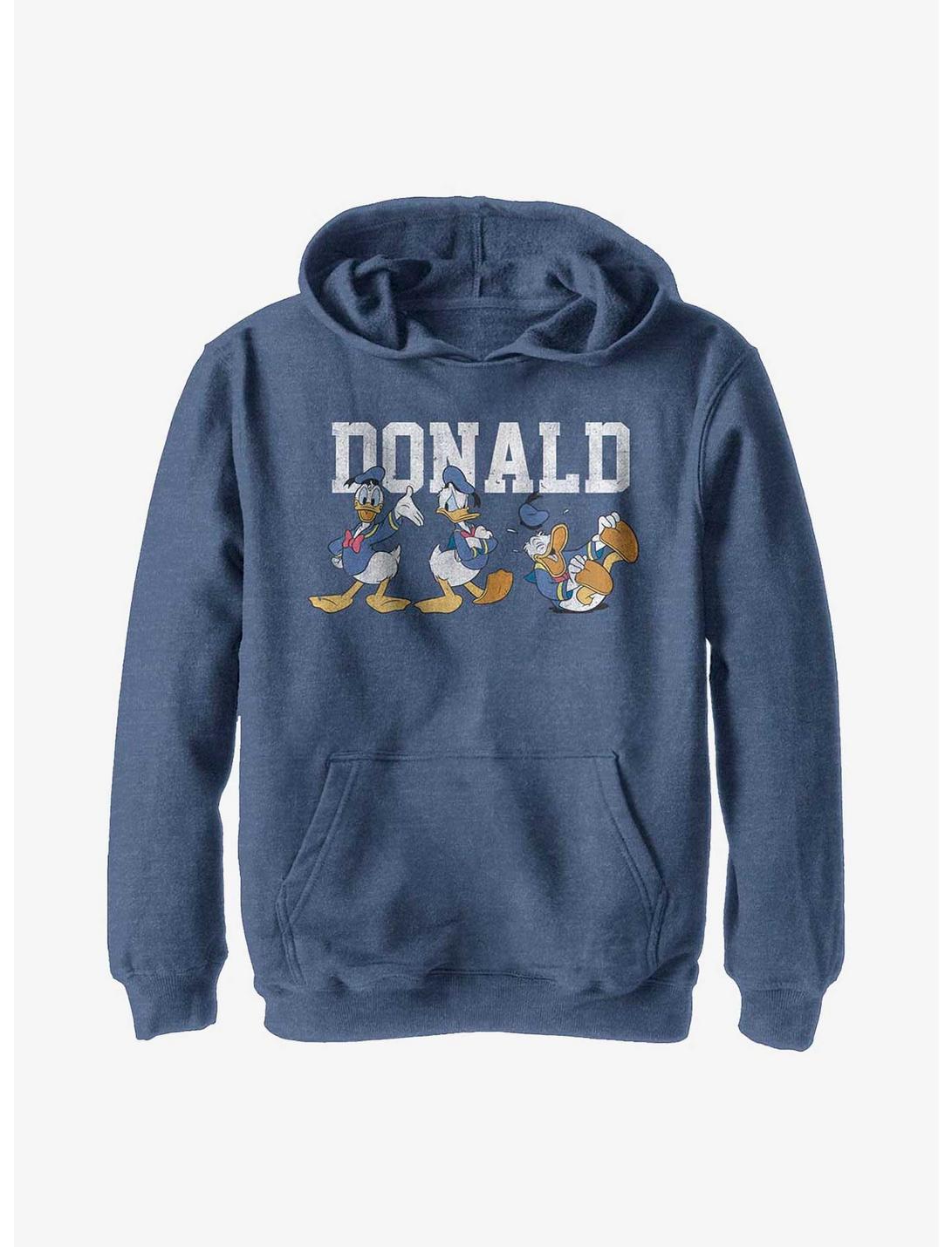 Disney Donald Duck Poses Youth Hoodie, NAVY HTR, hi-res