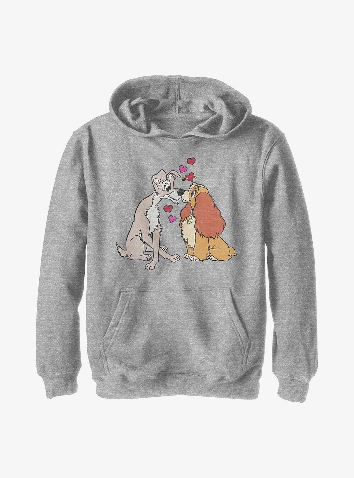 Disney Lady And The Tramp Puppy Love Youth Hoodie, ATH HTR, hi-res