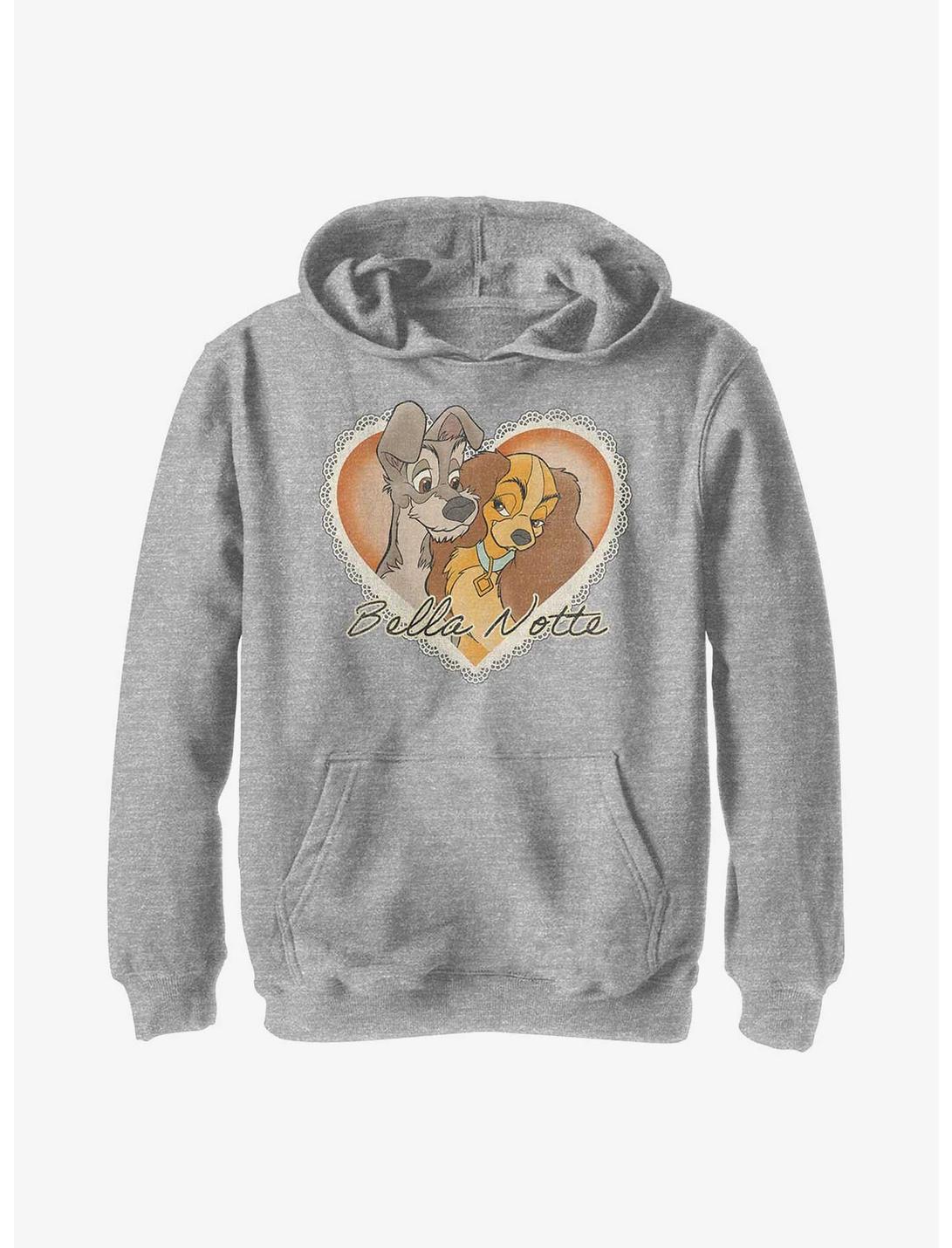 Disney Lady And The Tramp Vintage Valentine Youth Hoodie, ATH HTR, hi-res
