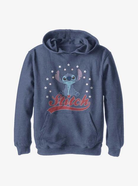 Disney Lilo And Stitch Stitch Americana Youth Hoodie - BLUE | BoxLunch