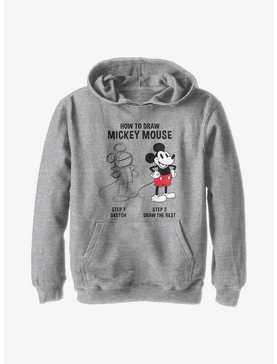 Disney Mickey Mouse Drawing Youth Hoodie, , hi-res