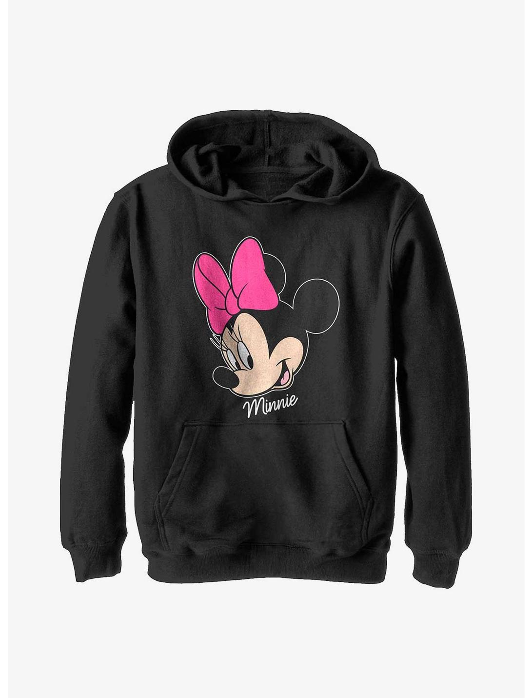 Disney Minnie Mouse Big Face Youth Hoodie, BLACK, hi-res