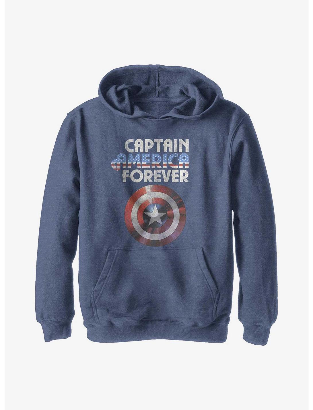 Marvel Captain America Forever Youth Hoodie, NAVY HTR, hi-res