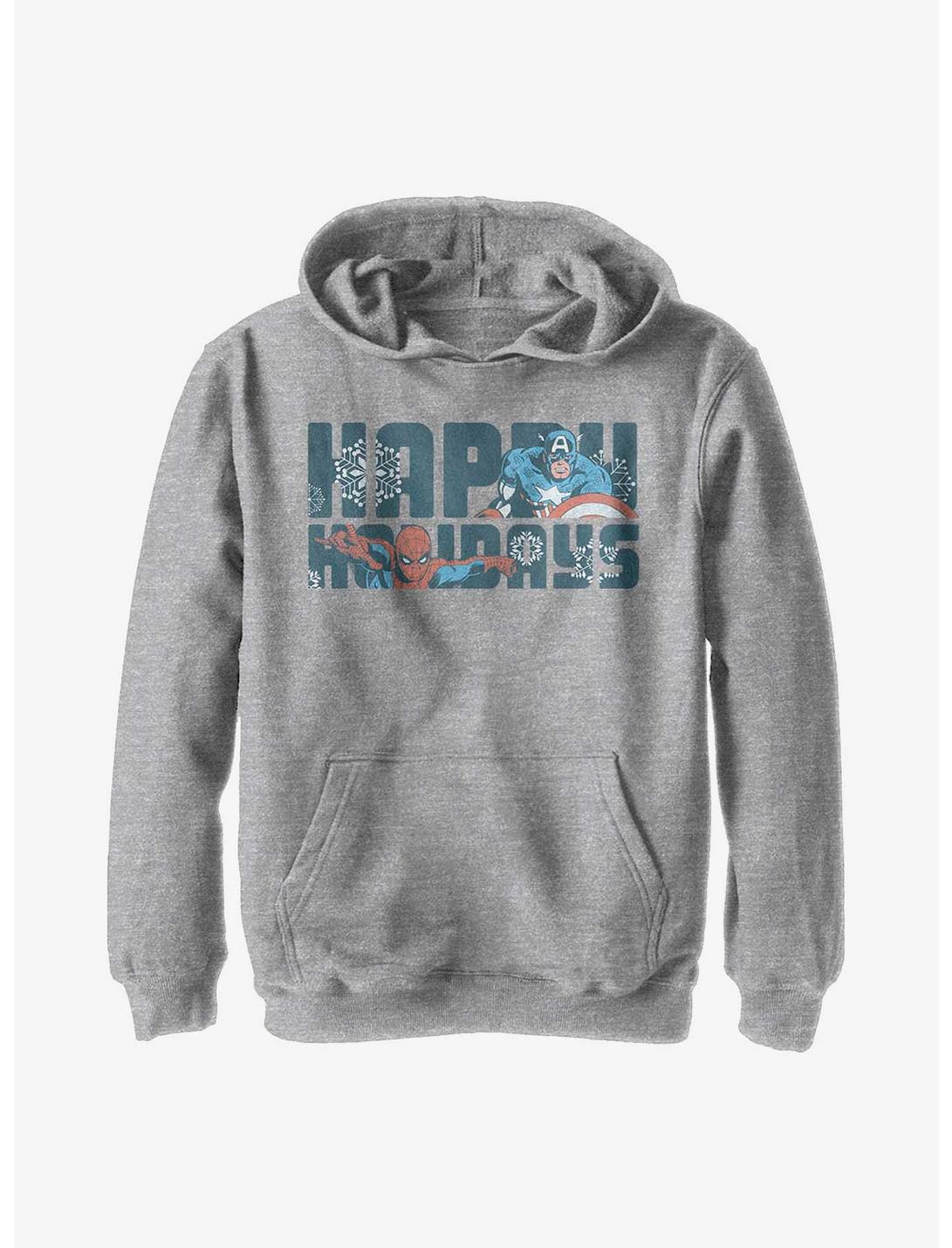 Marvel Avengers Happiest Of Holidays Youth Hoodie, ATH HTR, hi-res