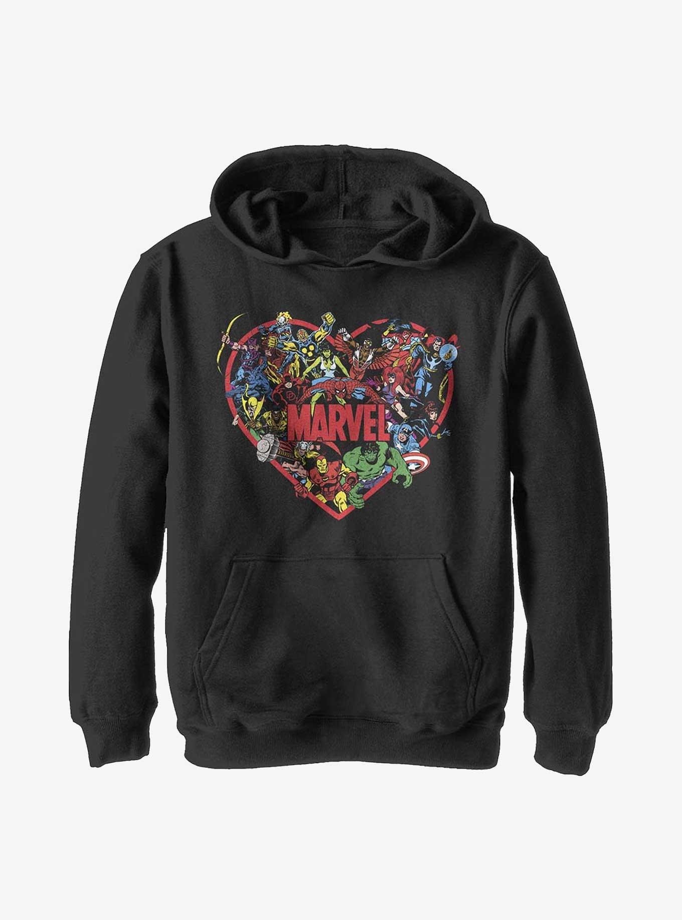 Marvel Avengers Marvel Hero Heart Youth Hoodie, , hi-res