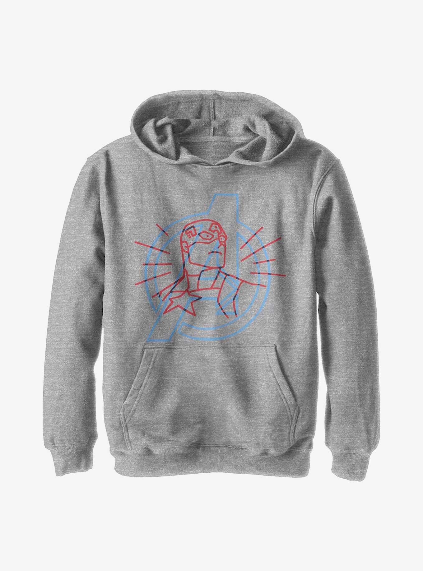 Marvel Captain America Cap Doodle Avengers Youth Hoodie, , hi-res