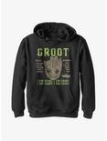 Marvel Guardians Of The Galaxy Groot Info Youth Hoodie, BLACK, hi-res