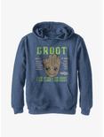 Marvel Guardians Of The Galaxy Groot Info Youth Hoodie, NAVY HTR, hi-res