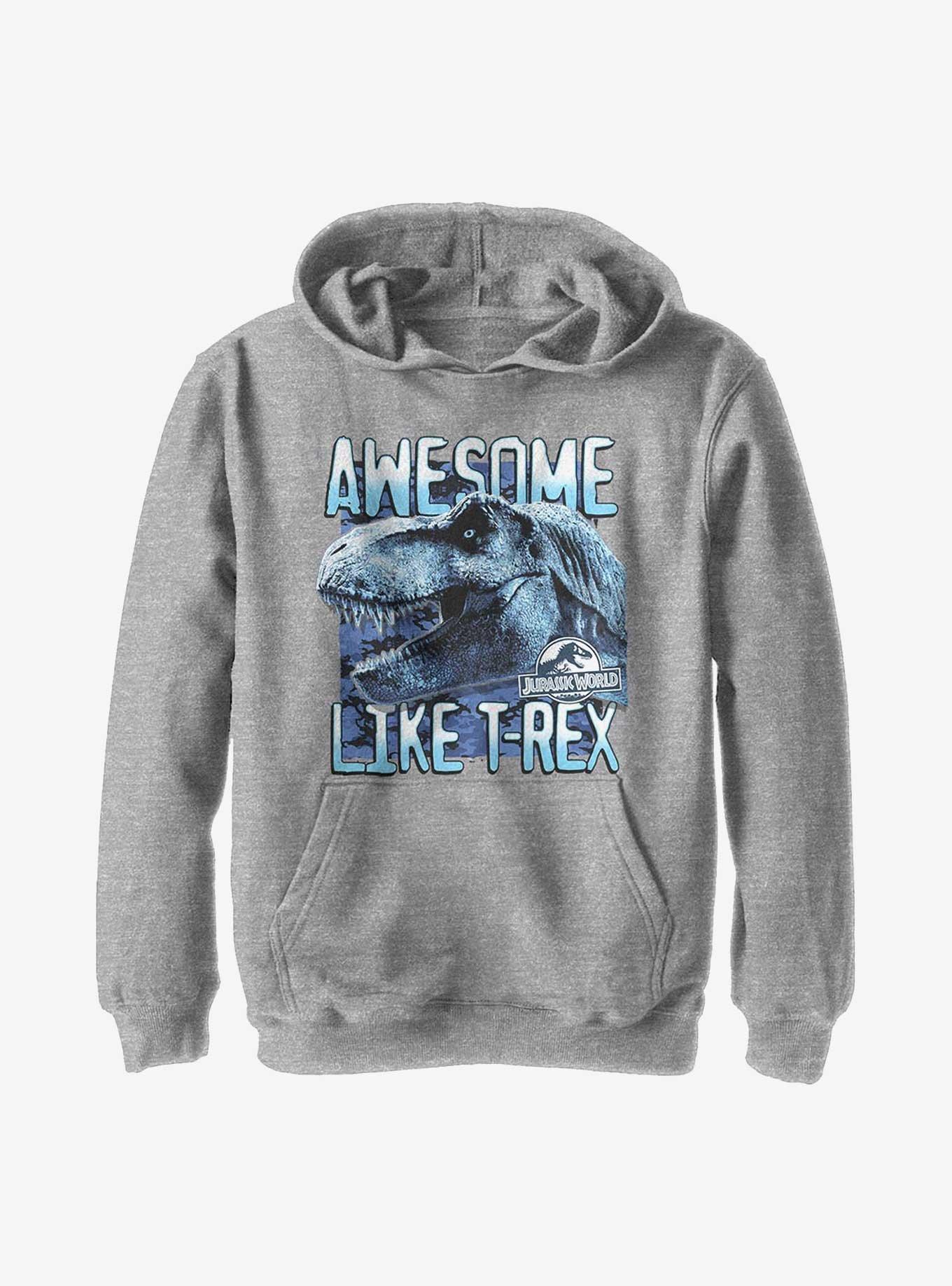 Jurassic World Be Like Rex Youth Hoodie, ATH HTR, hi-res