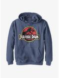 Jurassic Park Logo Youth Hoodie, NAVY HTR, hi-res