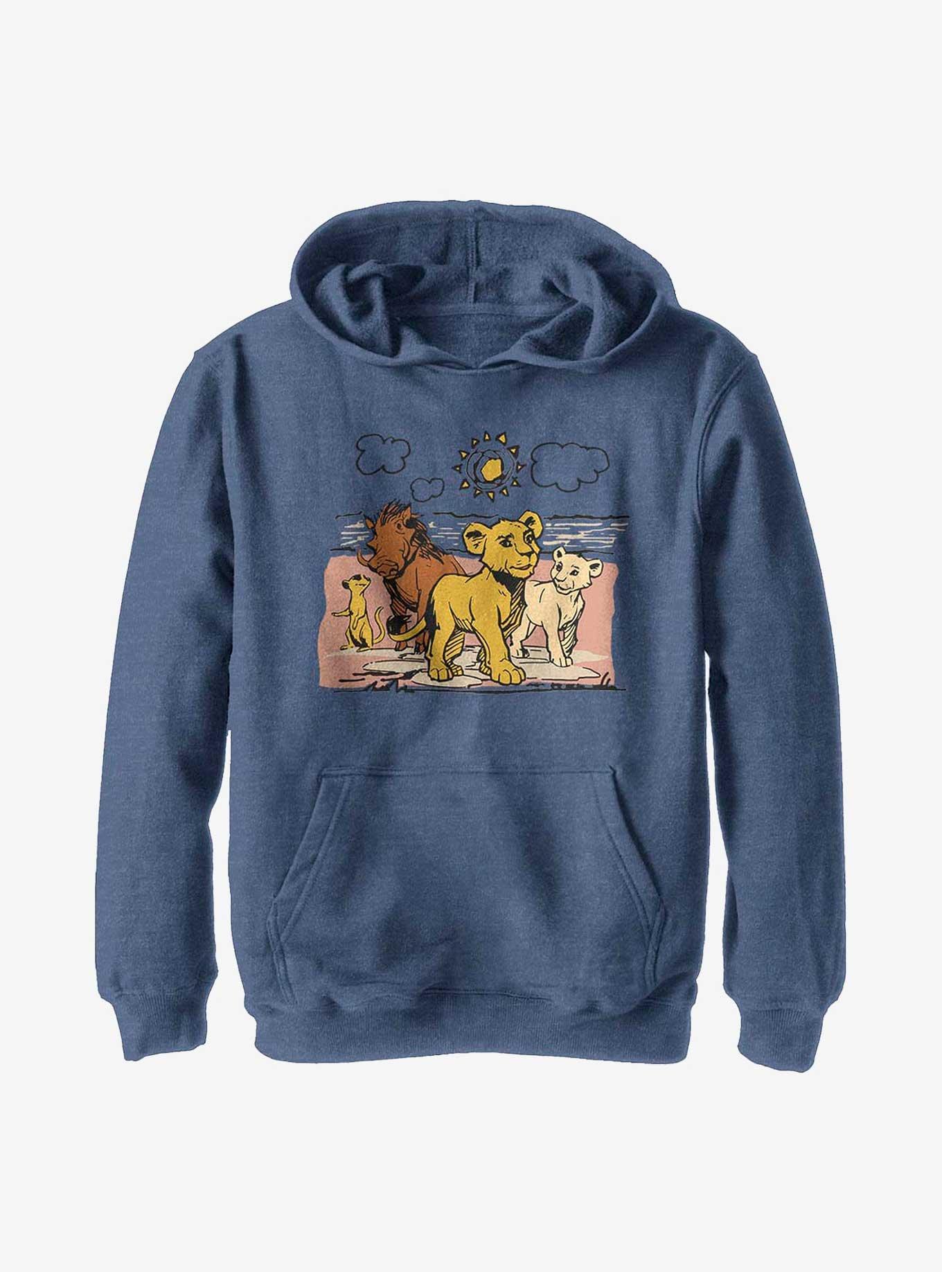 Disney The Lion King 2019 Hakuna Group Youth Hoodie, NAVY HTR, hi-res