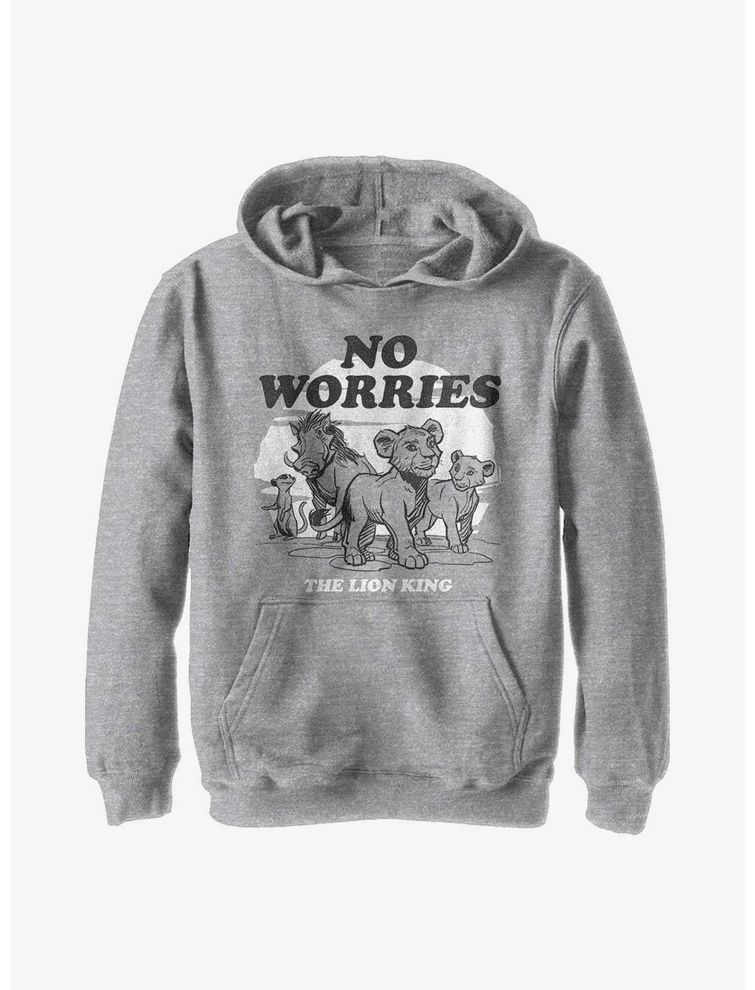 Disney The Lion King 2019 No Worries Back Youth Hoodie, ATH HTR, hi-res