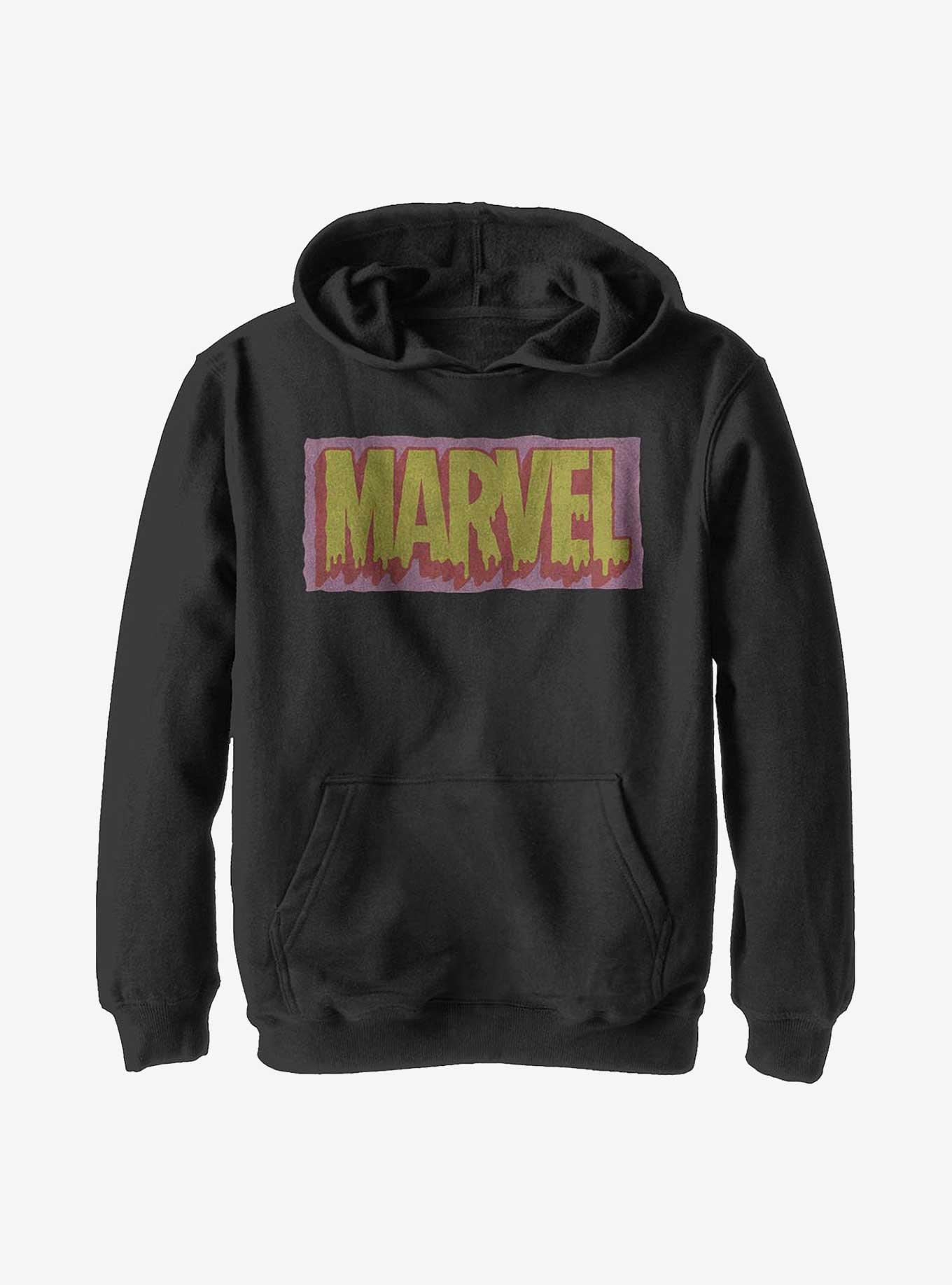 Marvel Logo Drip Youth Hoodie, BLACK, hi-res