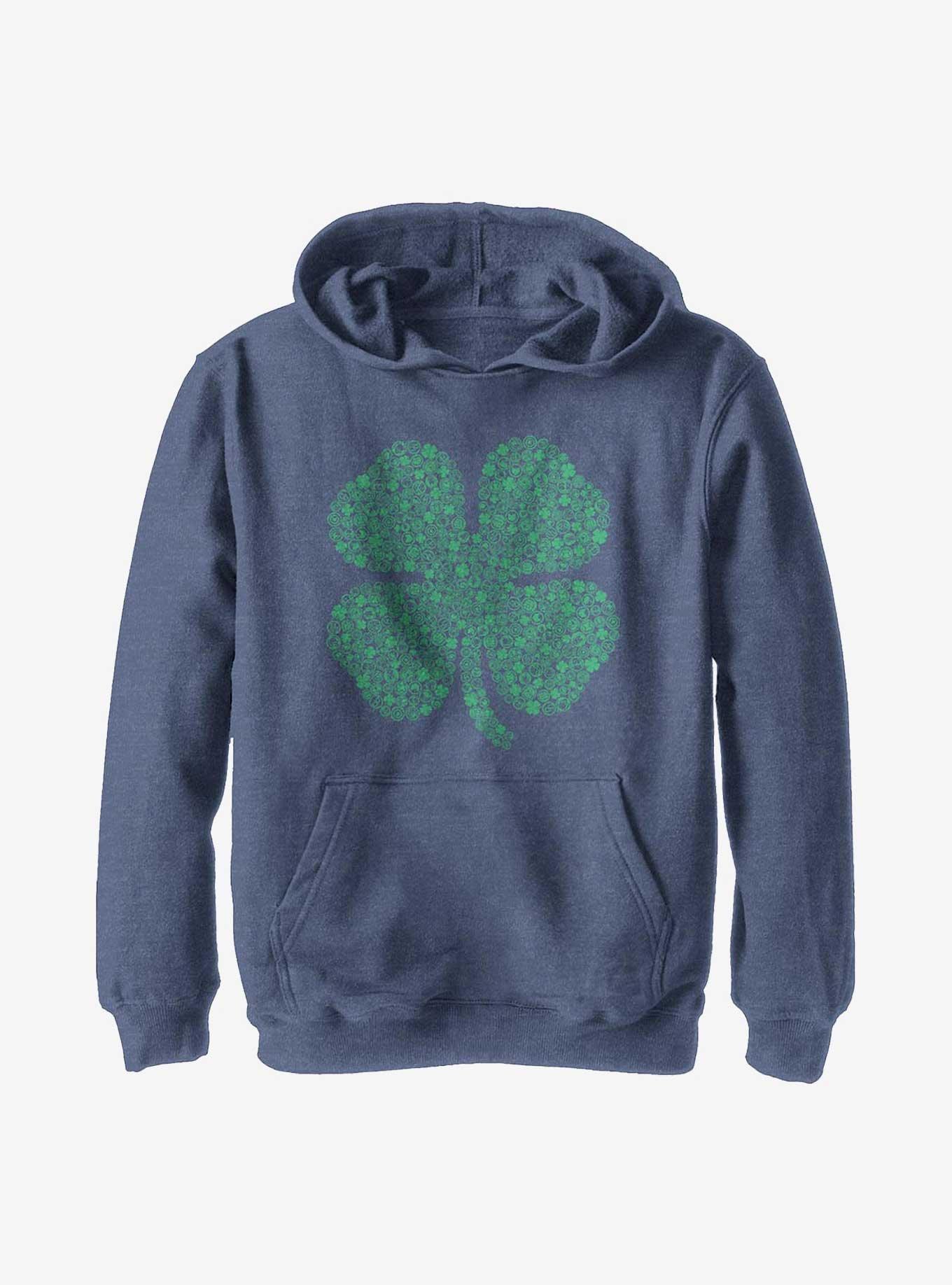 Marvel Shamrock Icon Youth Hoodie, NAVY HTR, hi-res