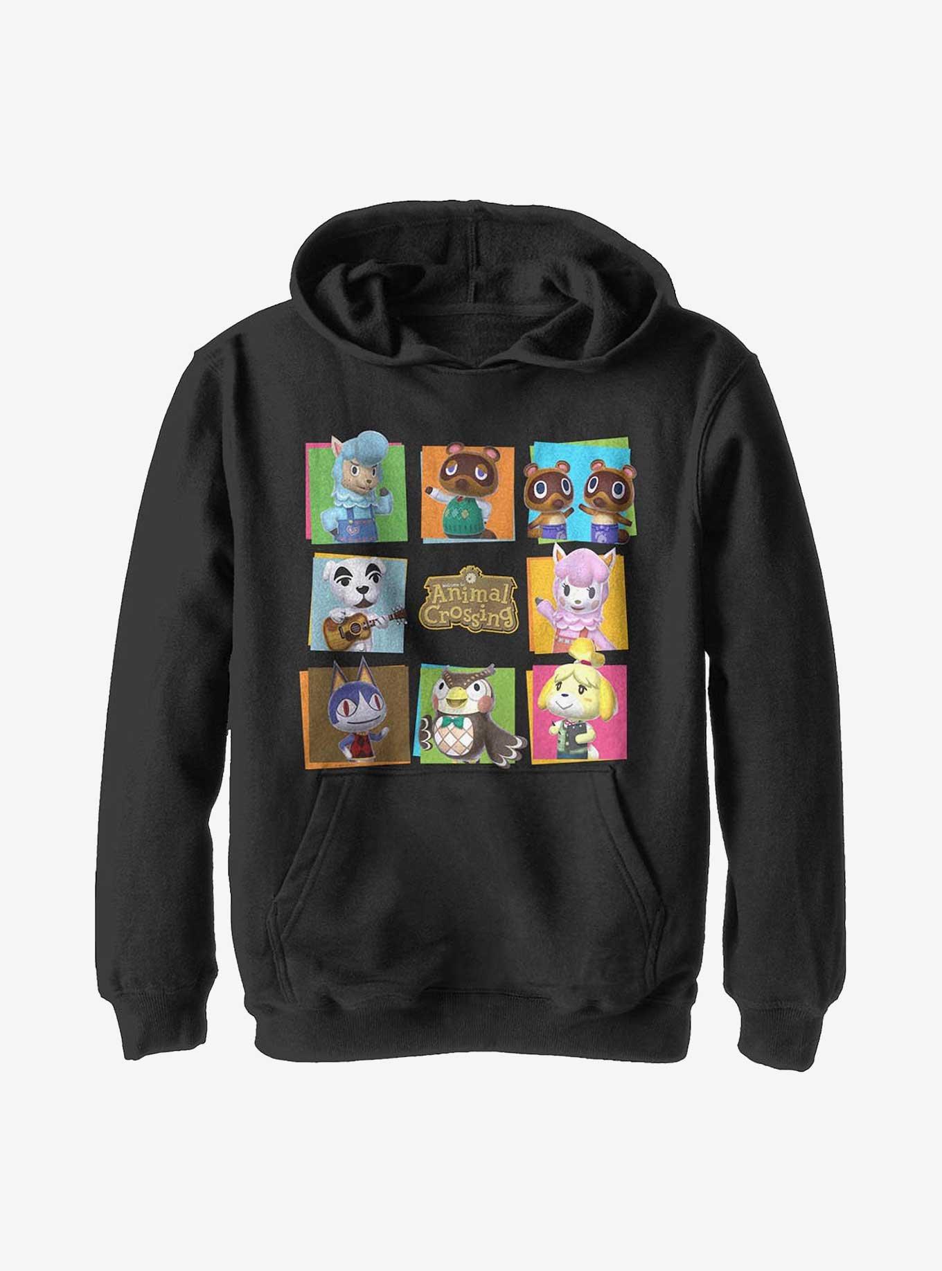 Animal Crossing 8 Character Paste Up Youth Hoodie, , hi-res