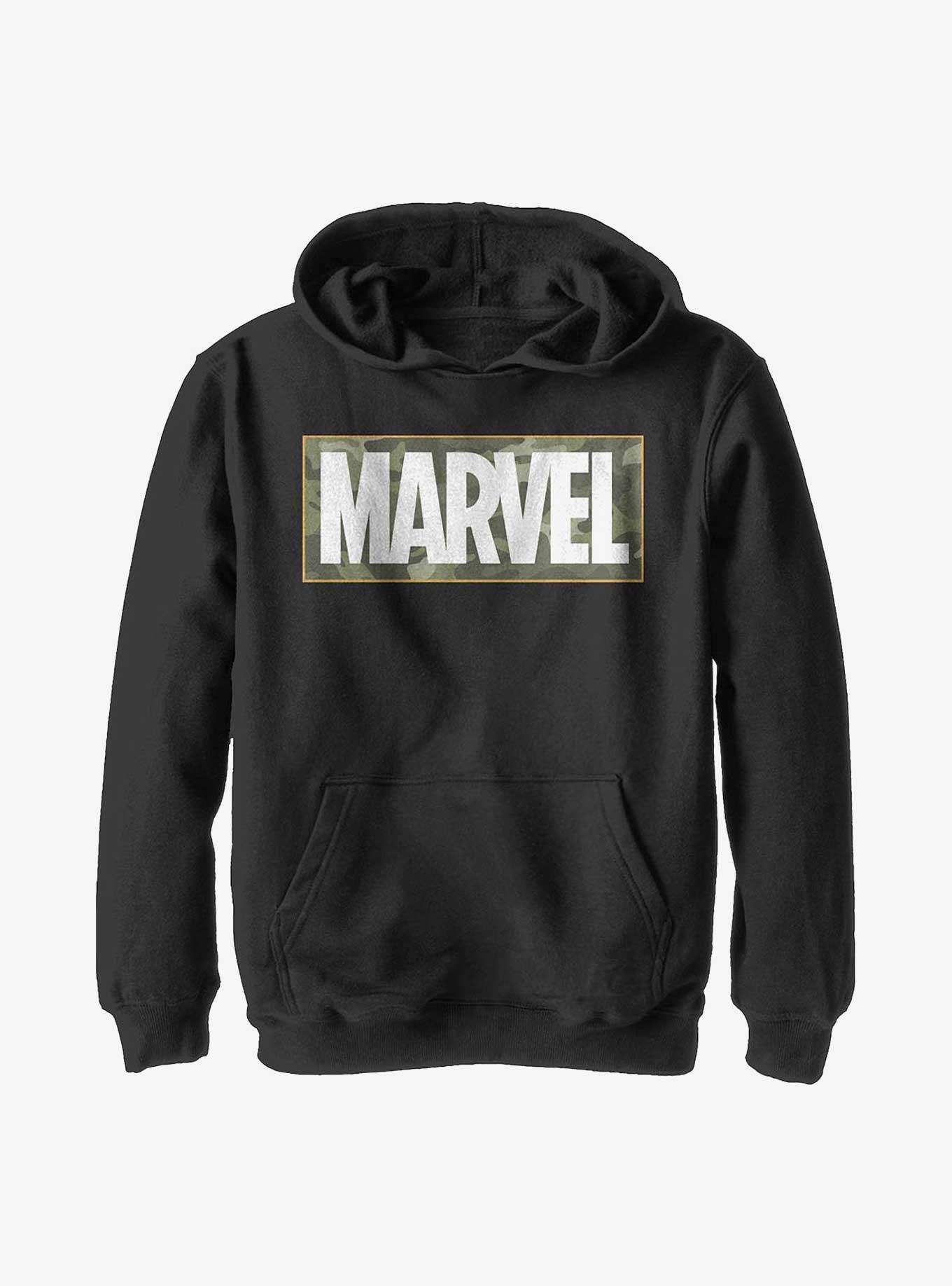 Marvel Avengers Camo Simple Brick Youth Hoodie, BLACK, hi-res