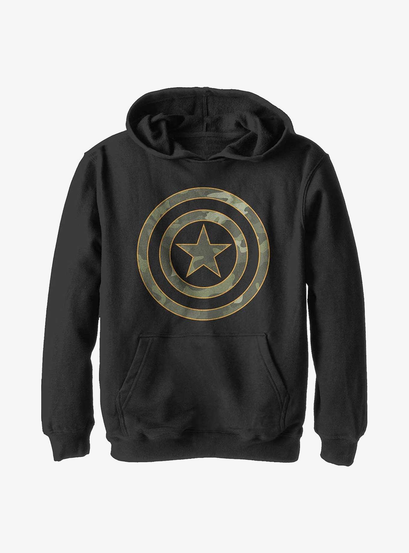 Marvel Avengers Captain Camo Youth Hoodie, BLACK, hi-res