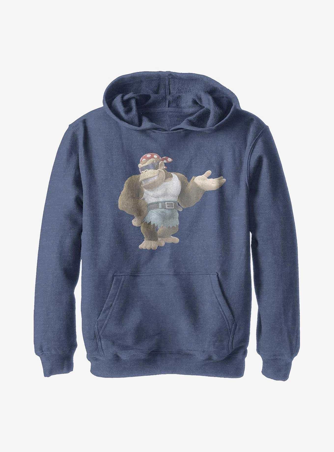 Nintendo Donkey Kong Funky Kong Vintage Youth Hoodie, NAVY HTR, hi-res