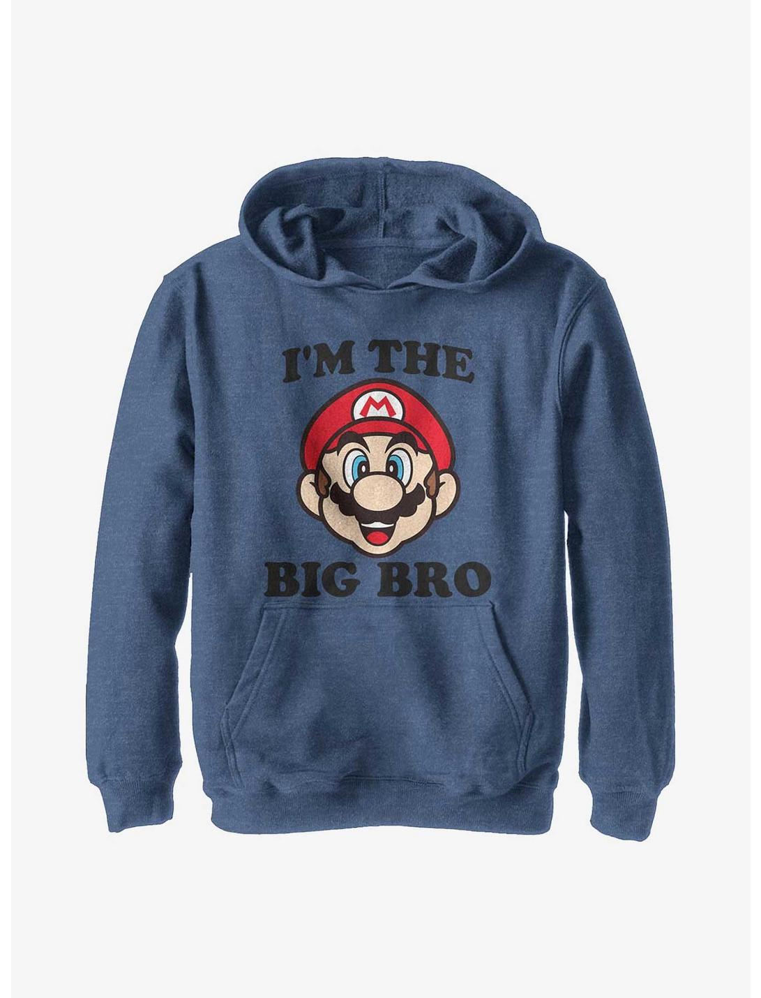 Nintendo Super Mario Big Bro Youth Hoodie, NAVY HTR, hi-res