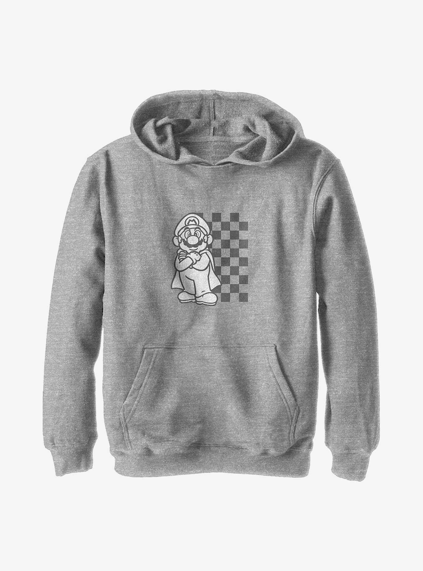 Nintendo Super Mario Checkered Mario Youth Hoodie, , hi-res