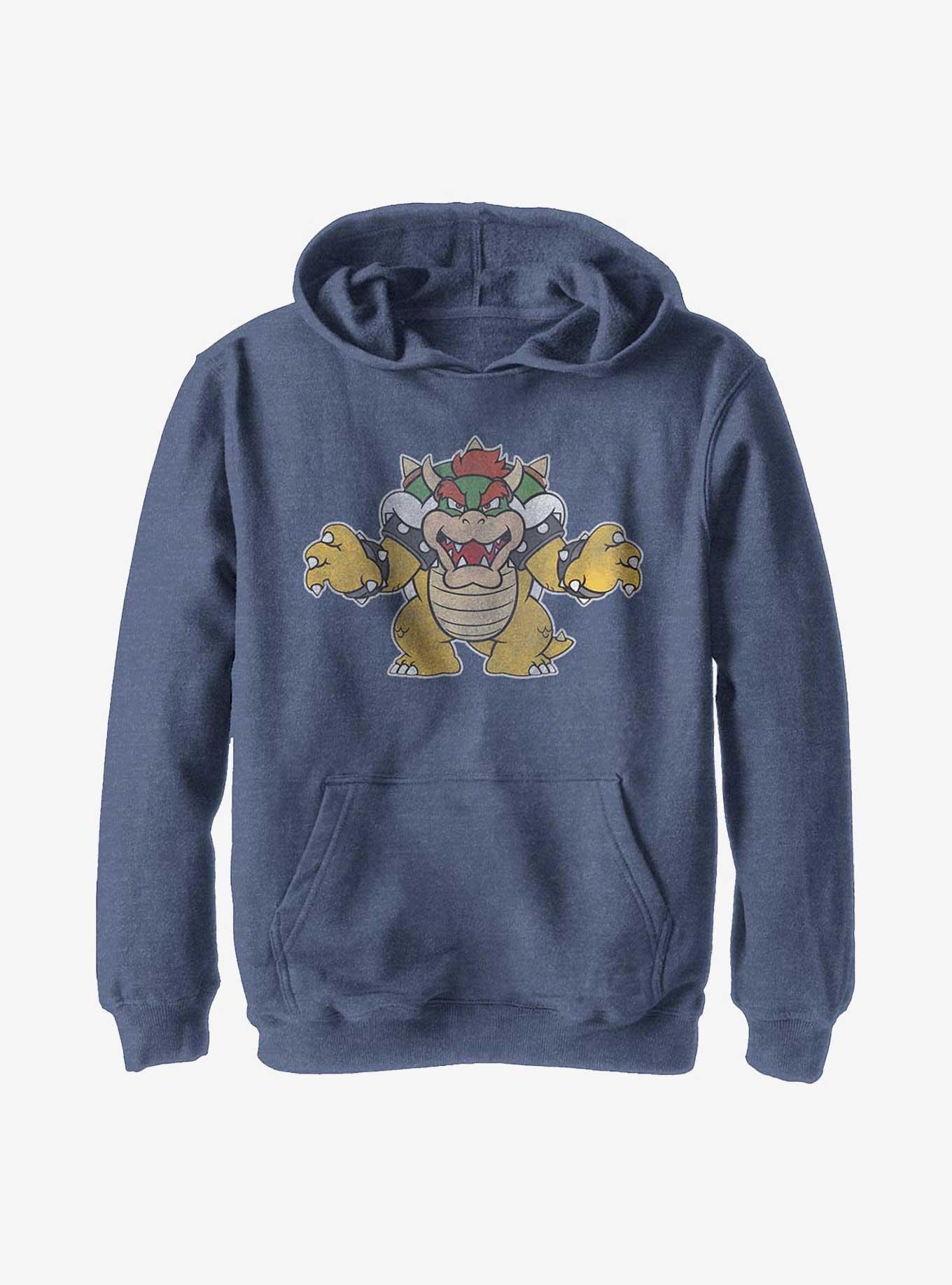 Nintendo Super Mario Just Bowser Youth Hoodie, NAVY HTR, hi-res