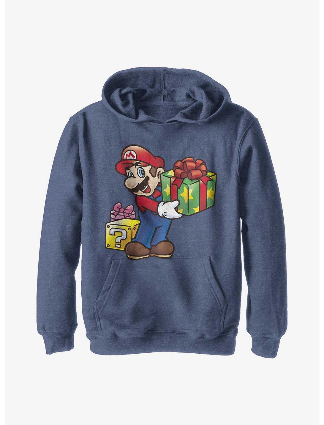 Nintendo Super Mario Gives Youth Hoodie, NAVY HTR, hi-res