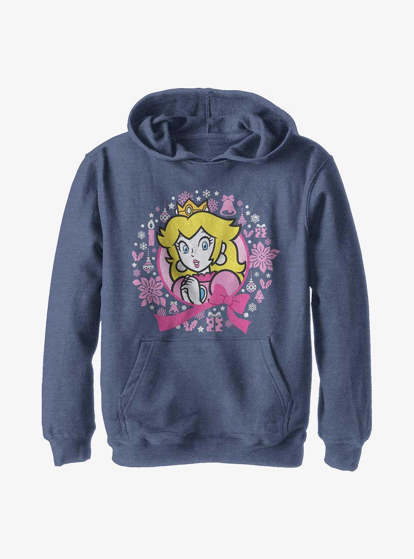 Nintendo Super Mario Peach Xmas Youth Hoodie, , hi-res