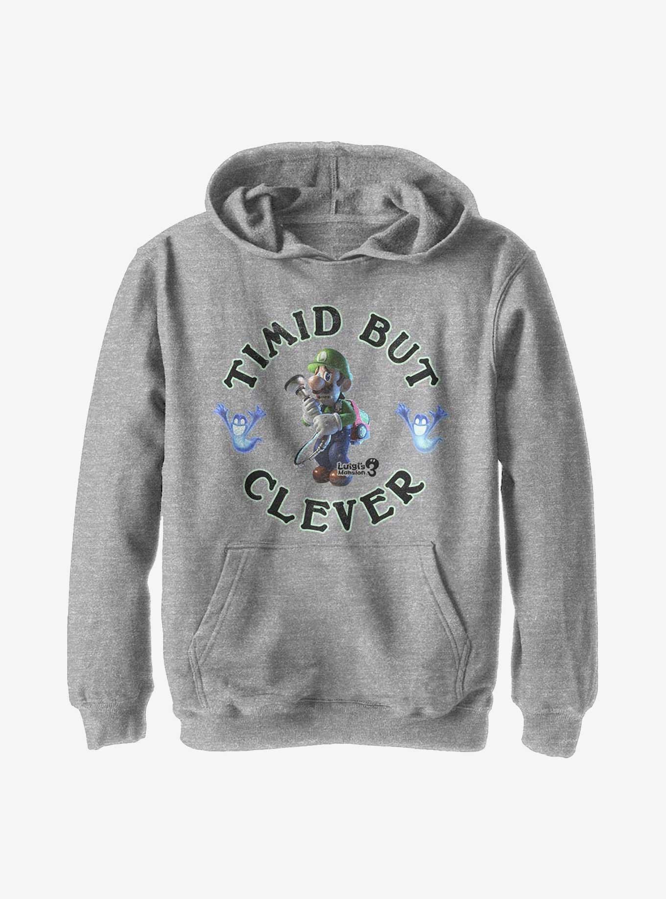 Nintendo Super Mario Timid But Brave Luigi Youth Hoodie