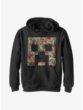 Plus Size Minecraft Creeper Face Collage Youth Hoodie, , hi-res