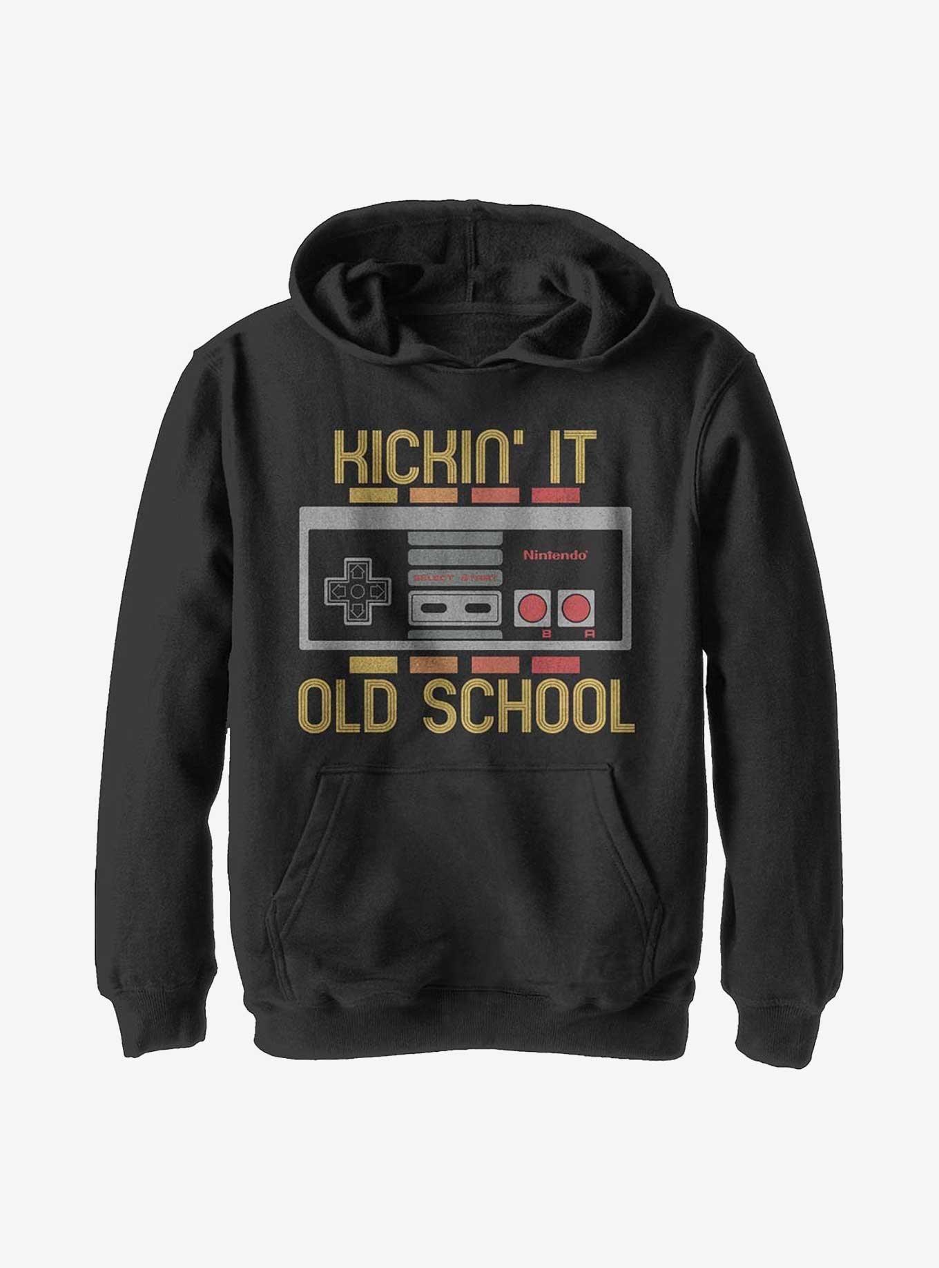 Nintendo Old School Youth Hoodie, BLACK, hi-res