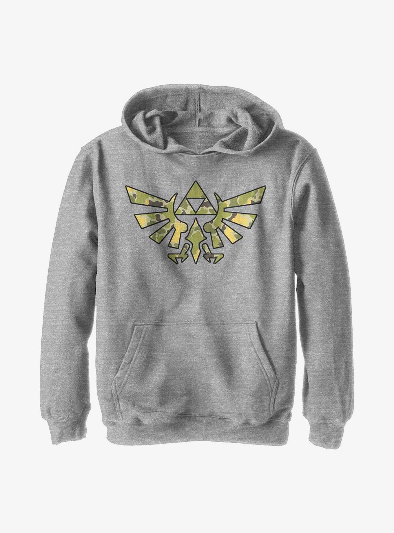 Nintendo The Legend Of Zelda Camo Crest Youth Hoodie, , hi-res