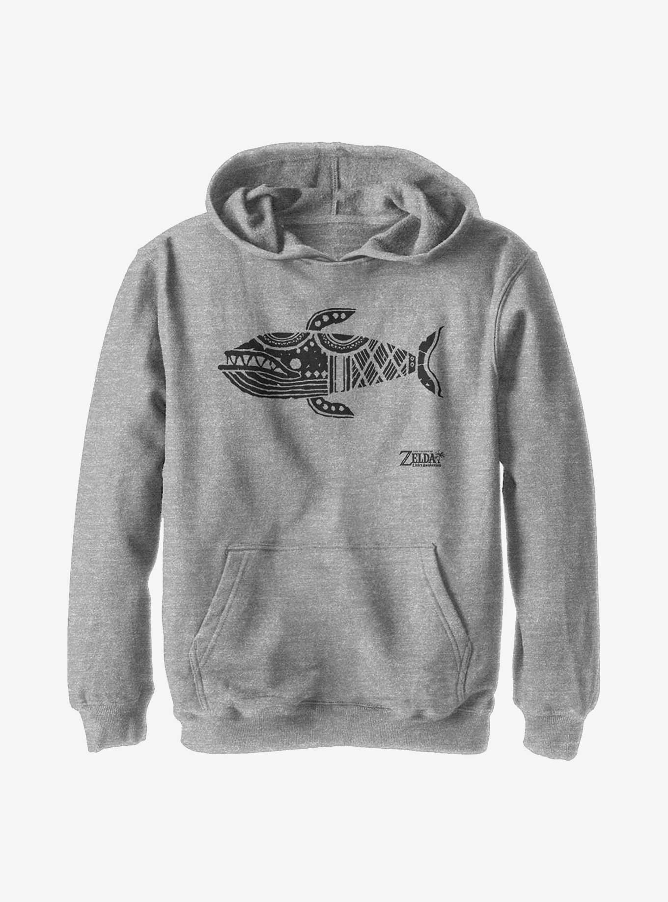 Nintendo The Legend Of Zelda Whale Glyph Youth Hoodie, ATH HTR, hi-res
