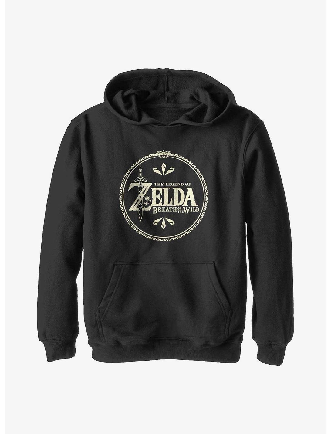 Nintendo The Legend Of Zelda Wild Logo Youth Hoodie, BLACK, hi-res