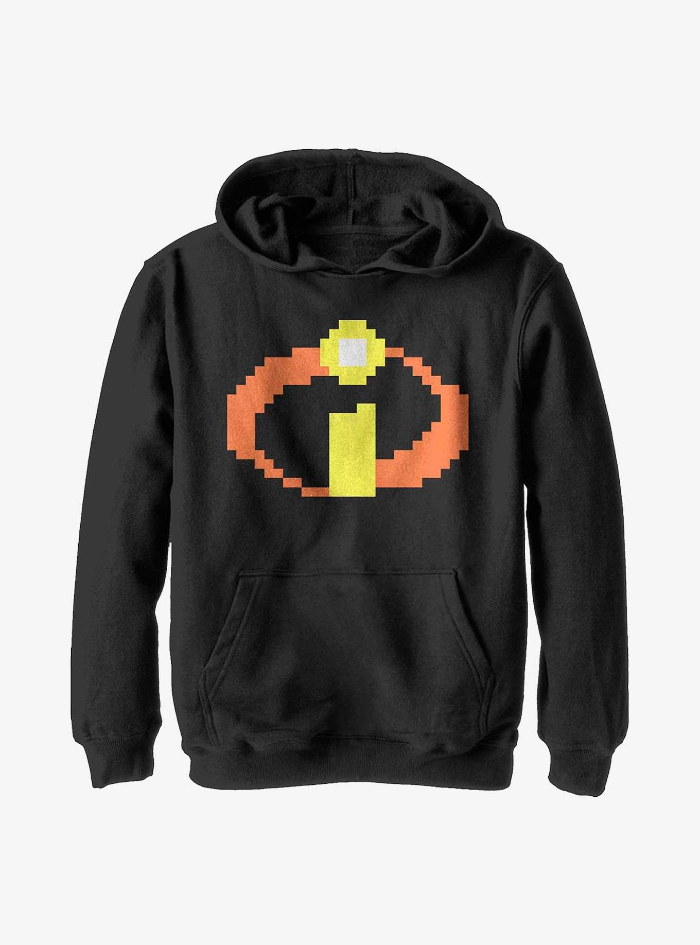 Disney Pixar The Incredibles Incredibly Pixel Youth Hoodie, BLACK, hi-res