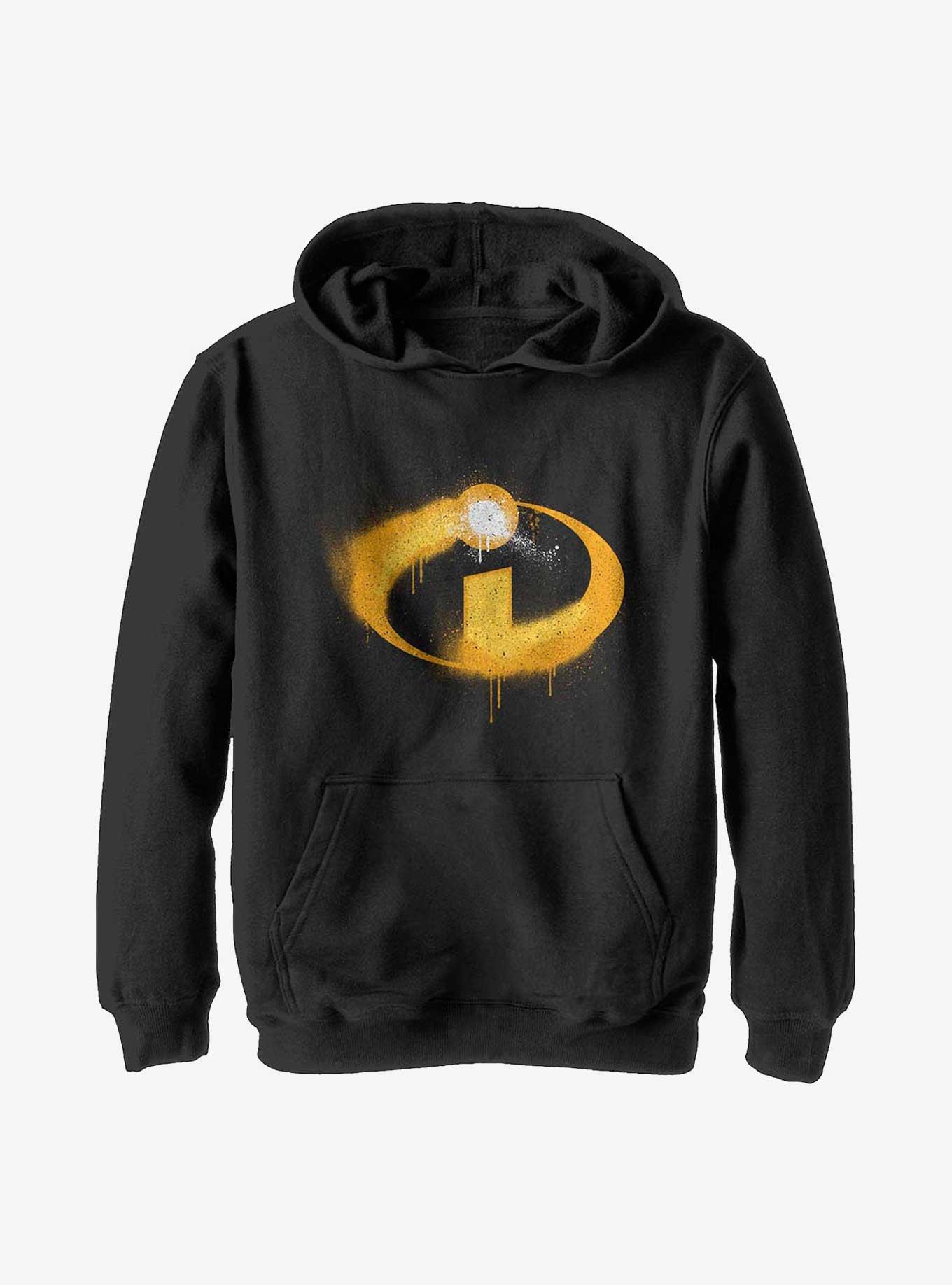 Disney Pixar The Incredibles Spray Logo Youth Hoodie, , hi-res