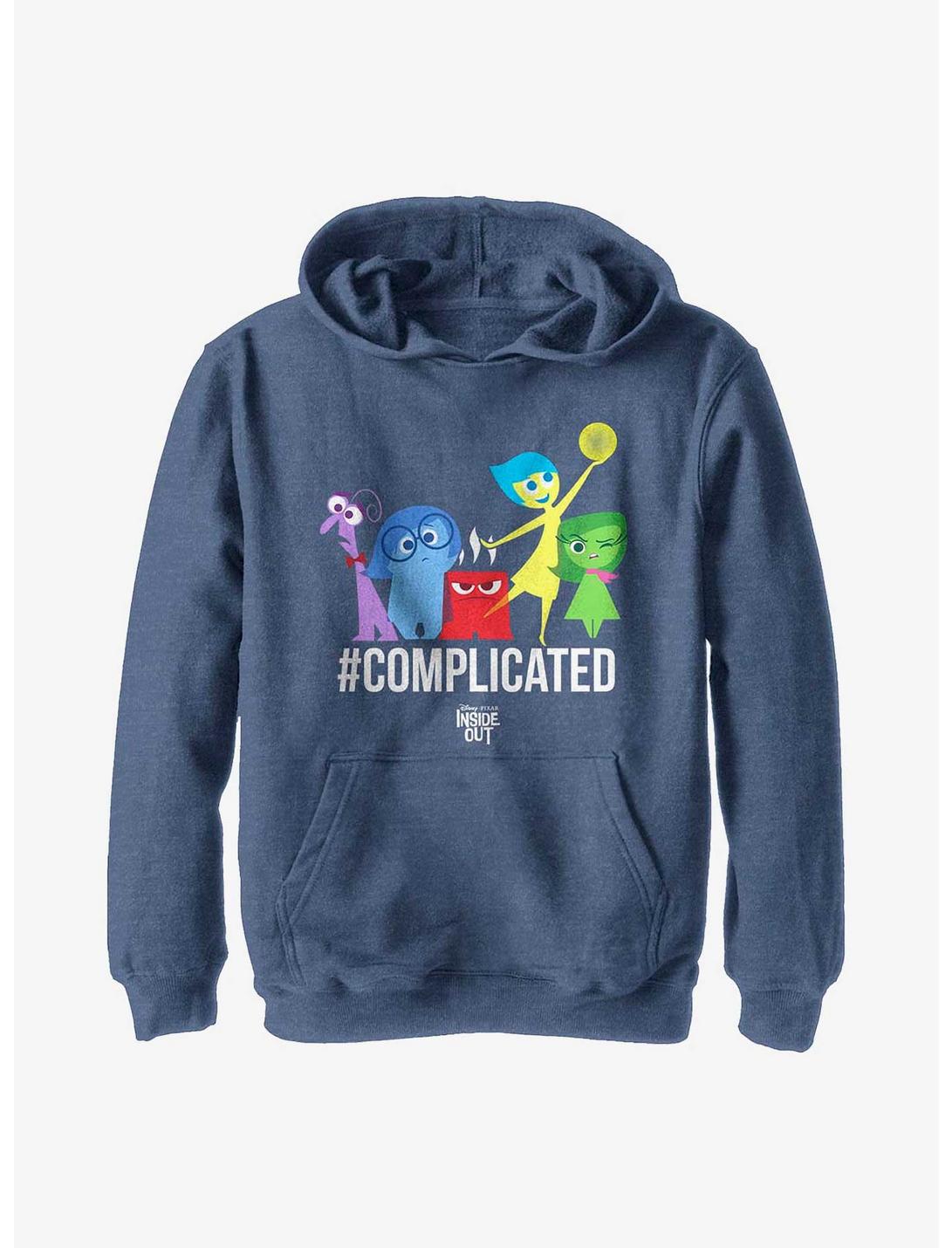 Disney Pixar Inside Out Complicated Youth Hoodie, NAVY HTR, hi-res