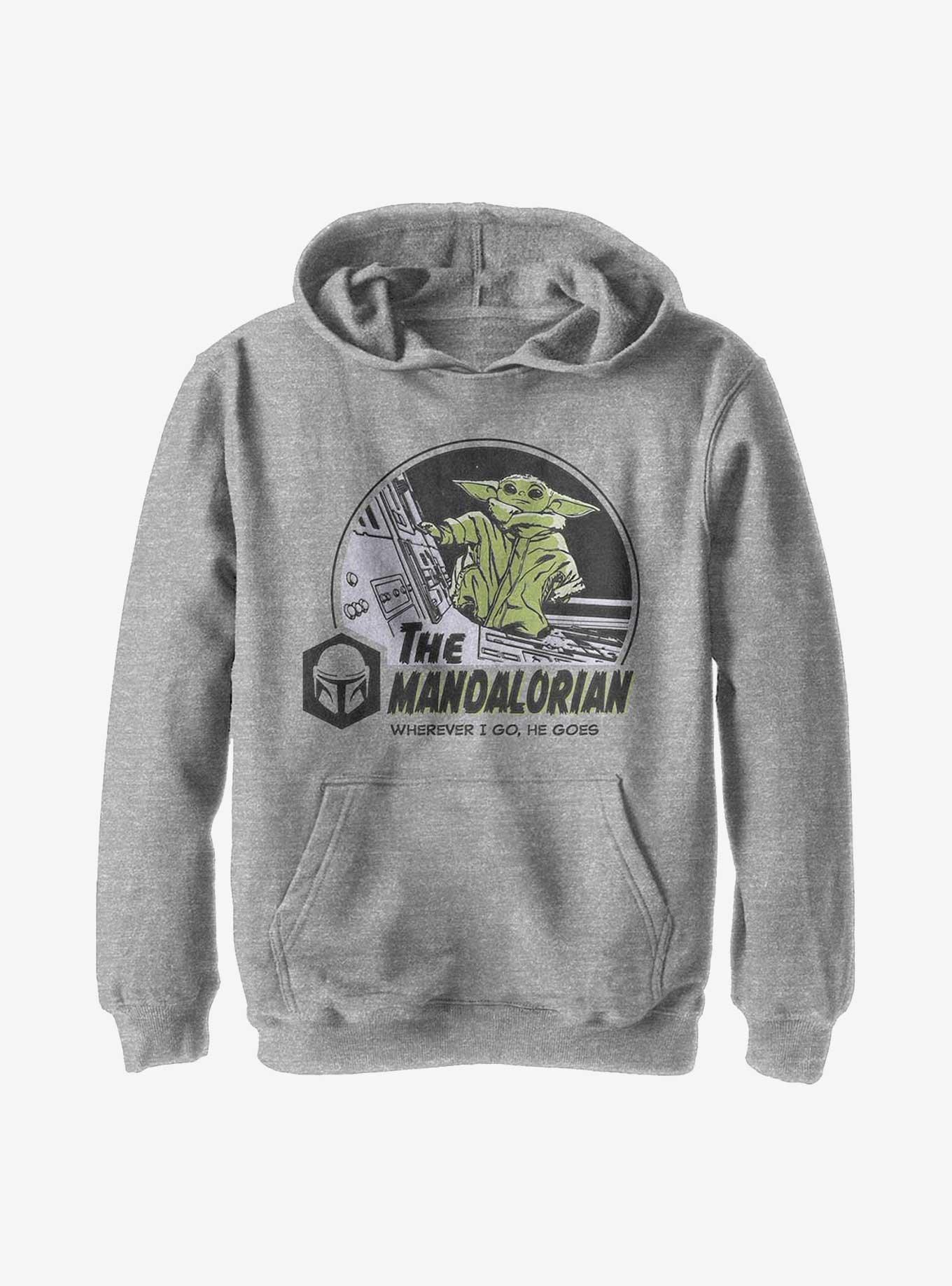 Star Wars The Mandalorian Child In Space Youth Hoodie, ATH HTR, hi-res
