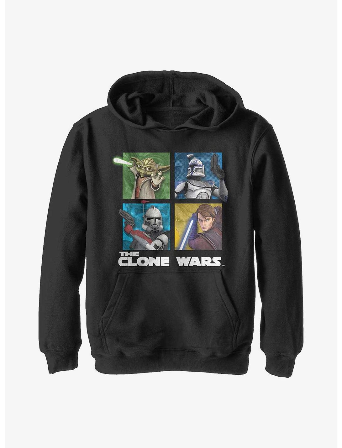 Star Wars: The Clone Wars Panel Four Youth Hoodie, BLACK, hi-res