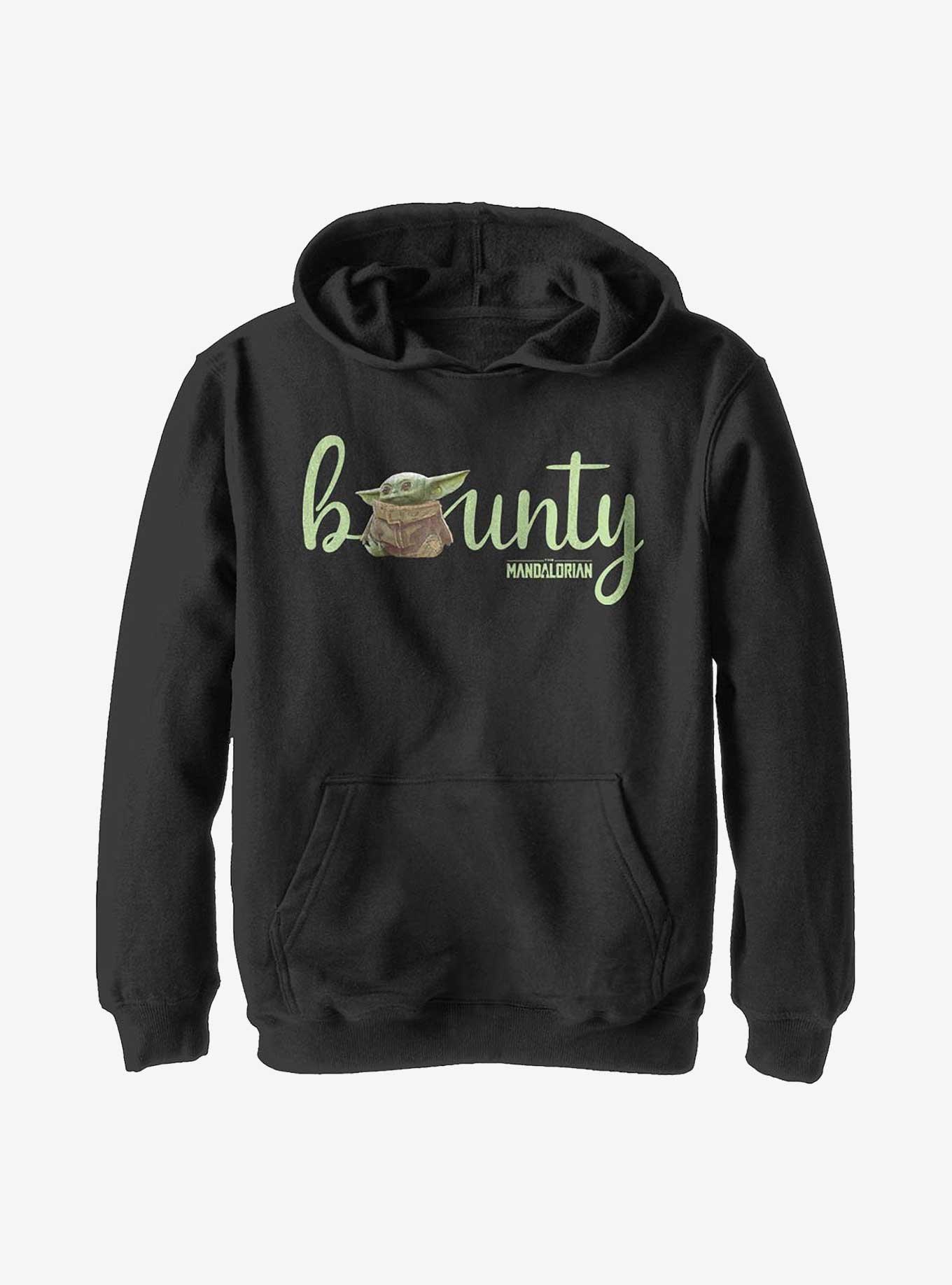Star Wars The Mandalorian Bounty Text Youth Hoodie, BLACK, hi-res