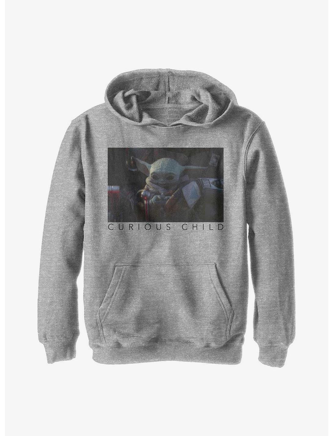 Star Wars The Mandalorian Curious Photo Youth Hoodie, ATH HTR, hi-res