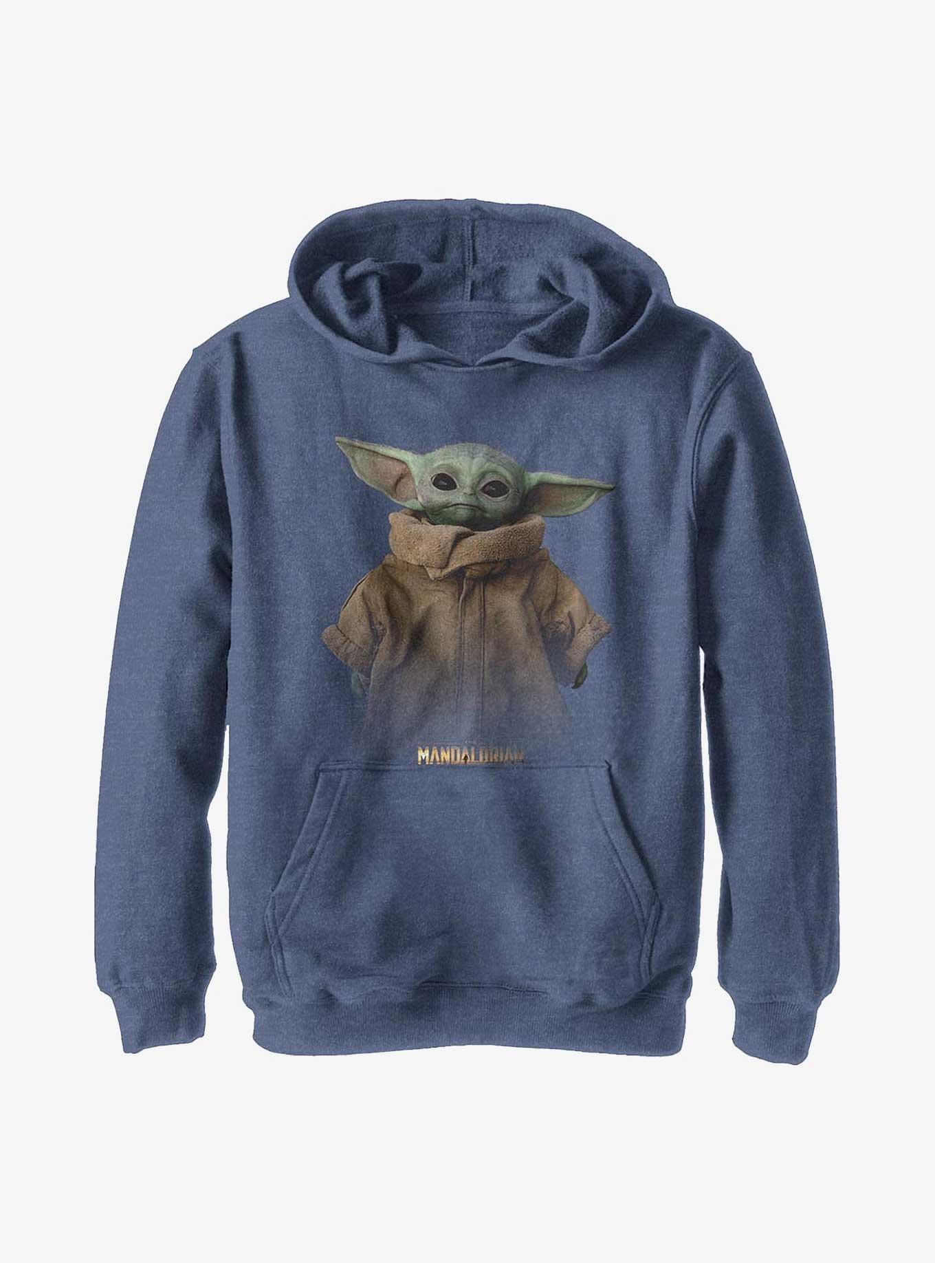 Star Wars The Mandalorian Full Size Youth Hoodie, NAVY HTR, hi-res