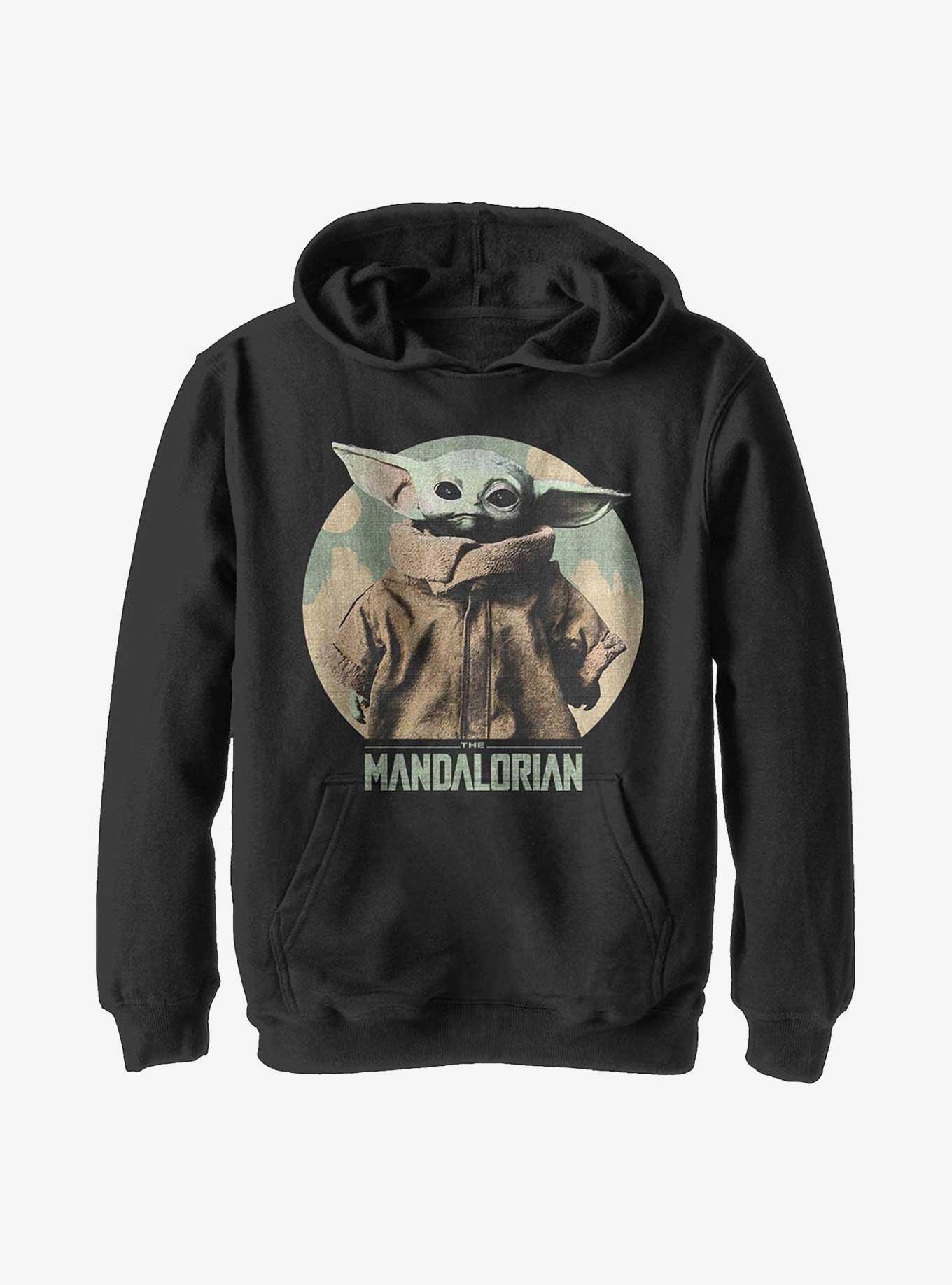 Star Wars The Mandalorian Light Vintage Child Youth Hoodie, BLACK, hi-res