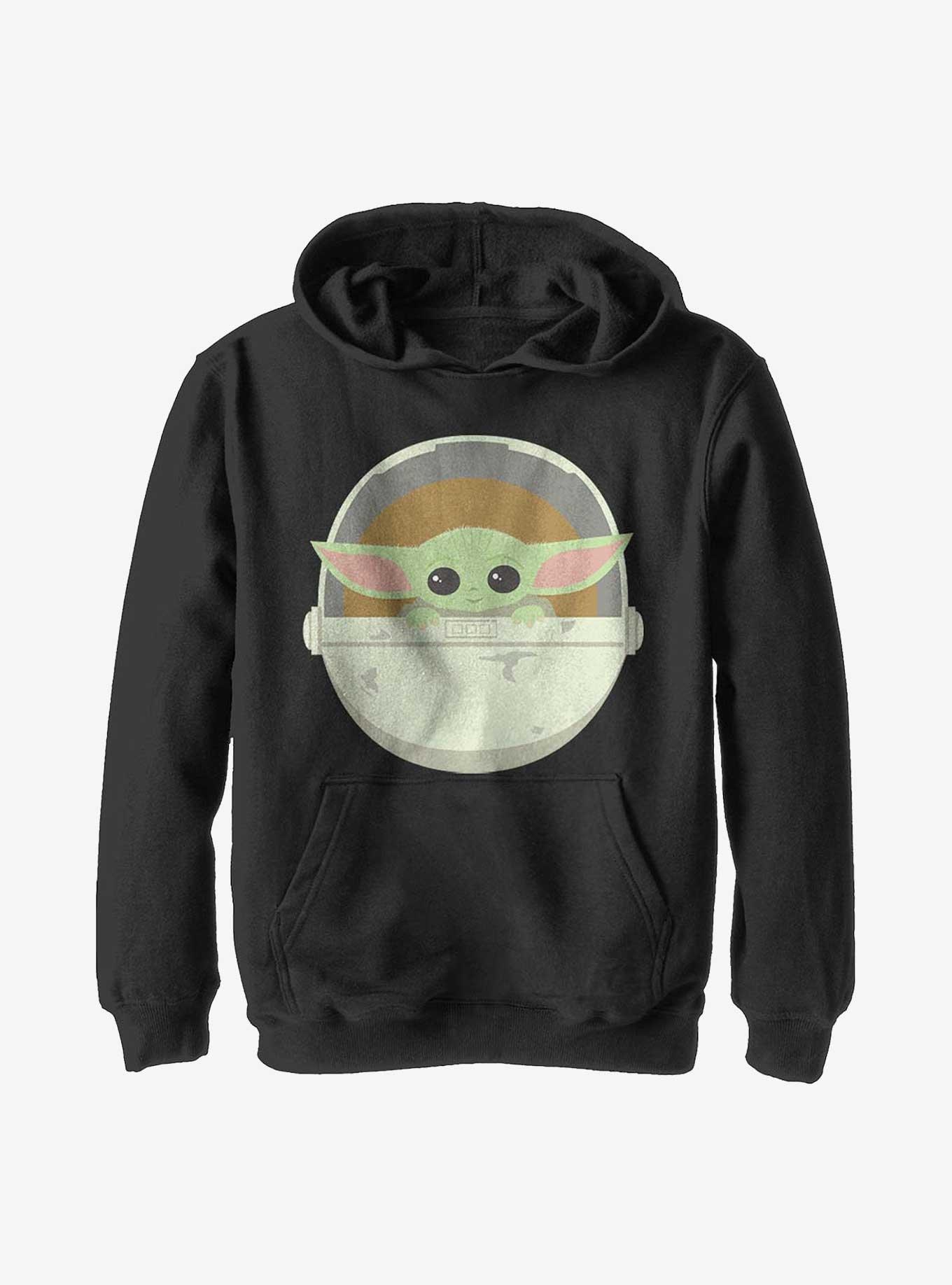Star Wars The Mandalorian Simple Carriage Youth Hoodie, BLACK, hi-res