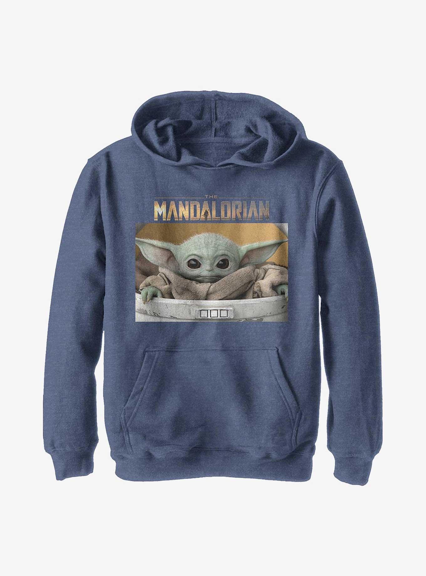 Star Wars The Mandalorian Small Box Youth Hoodie, NAVY HTR, hi-res