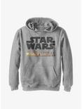 Star Wars The Mandalorian Stacked Logo Youth Hoodie, ATH HTR, hi-res