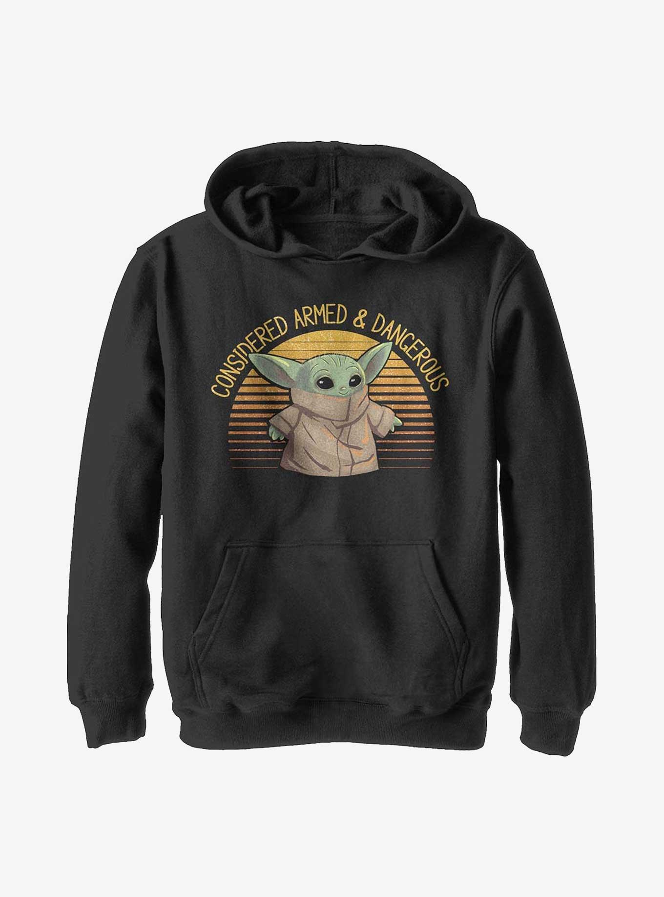 Star Wars The Mandalorian Sunset Cute The Child Youth Hoodie, BLACK, hi-res