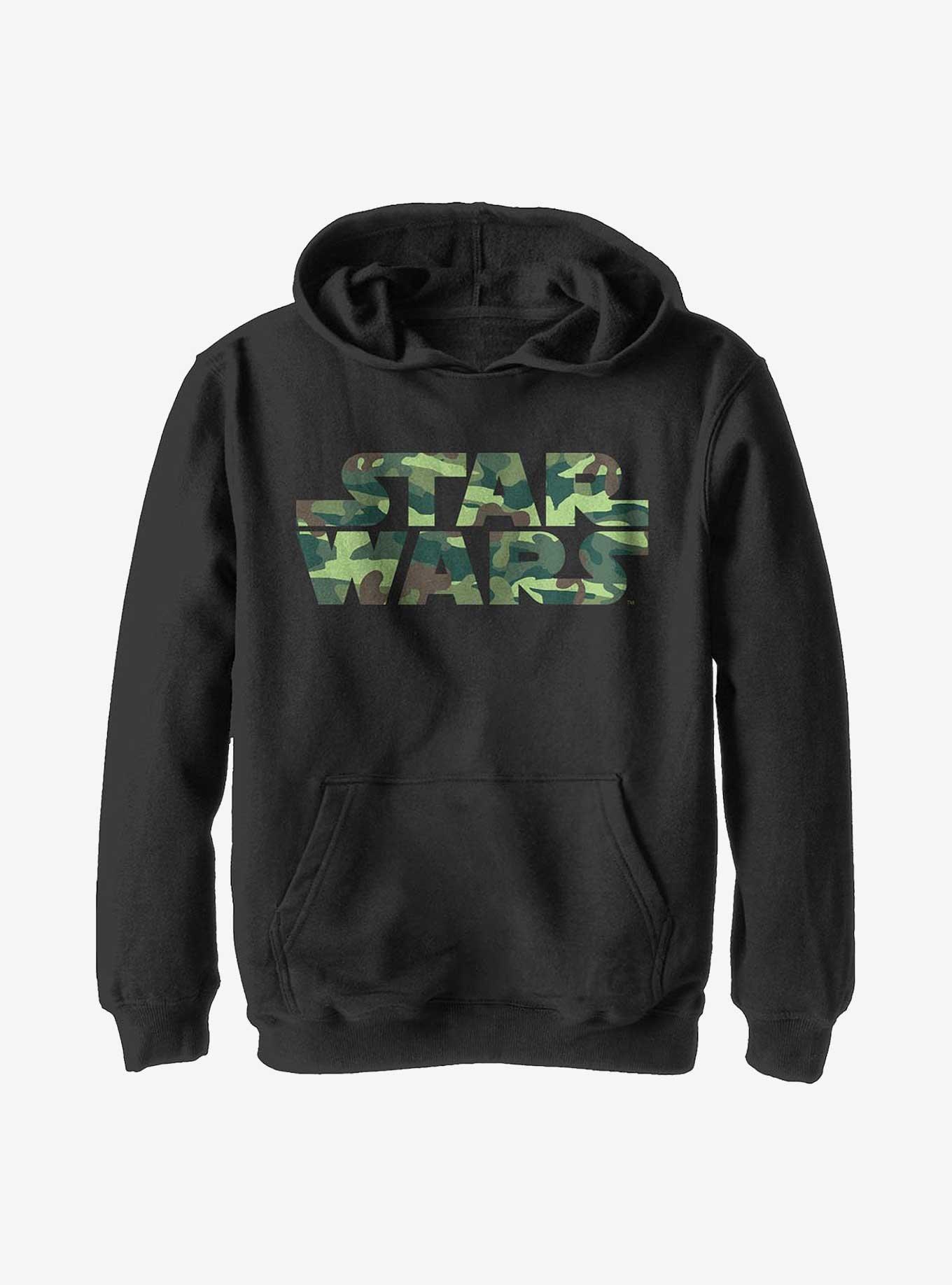 Star Wars Camo Logo Youth Hoodie, BLACK, hi-res